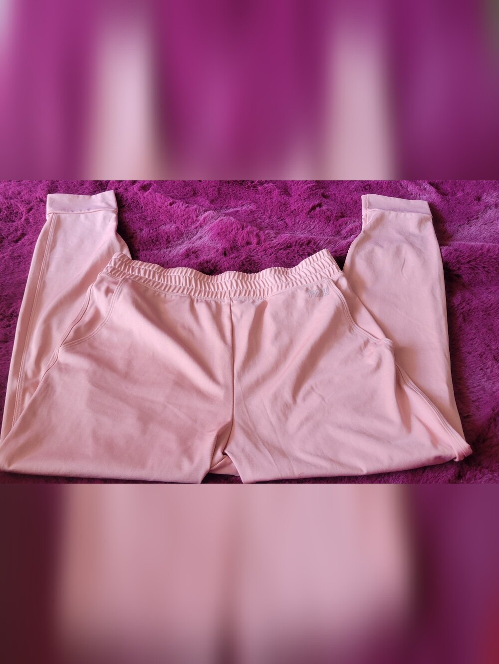 PINK Light Pink Elastic Waist Jogger Pants